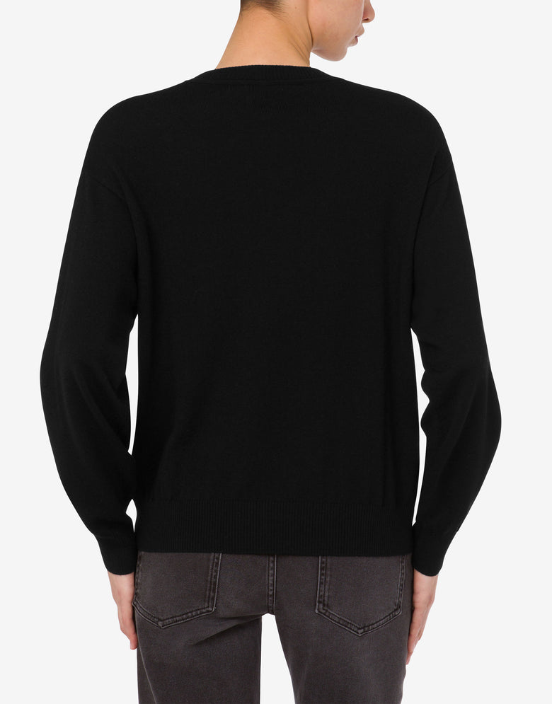 Intarsia wool pullover Black Moschino Jeans 2