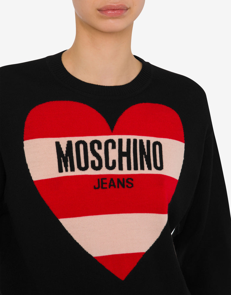 Intarsia wool pullover Black Moschino Jeans 3