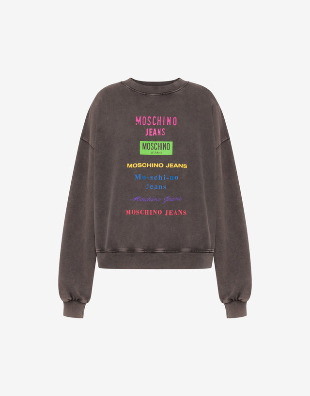 Printed cotton sweatshirt Dark grey Moschino Jeans 0
