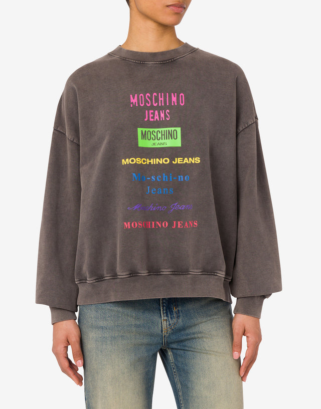 Printed cotton sweatshirt Dark grey Moschino Jeans 1