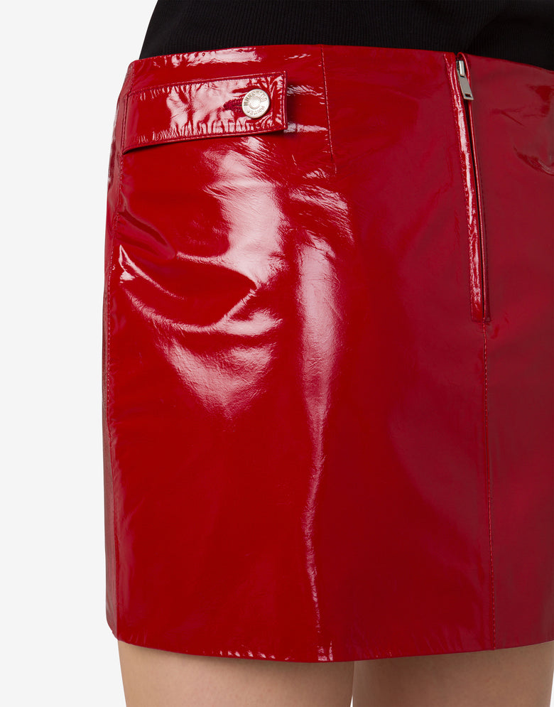 Minifalda de charol Rojo Moschino Jeans 3