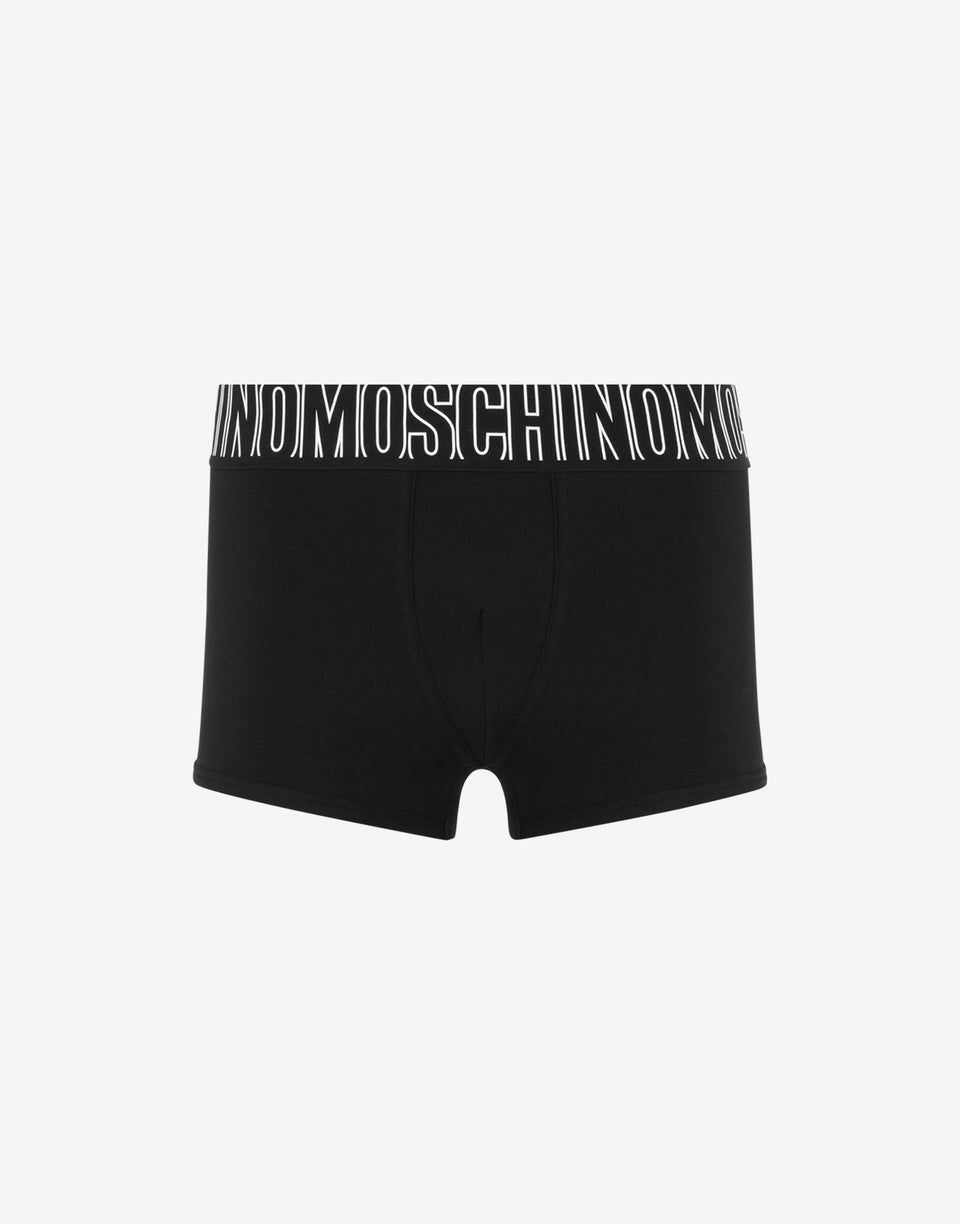Calzoncillos de punto elástico de goma  Negro Moschino 0
