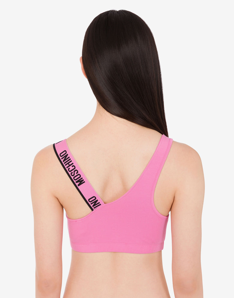 Stretch cotton jersey sports top Pink Moschino 2