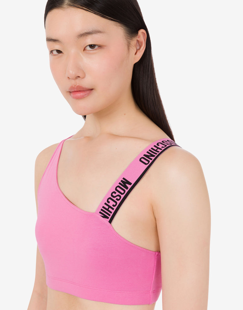 Stretch cotton jersey sports top Pink Moschino 3