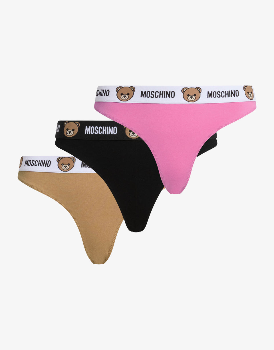 3er-Set Slips aus Stretch-Baumwolljersey Pink Moschino 0