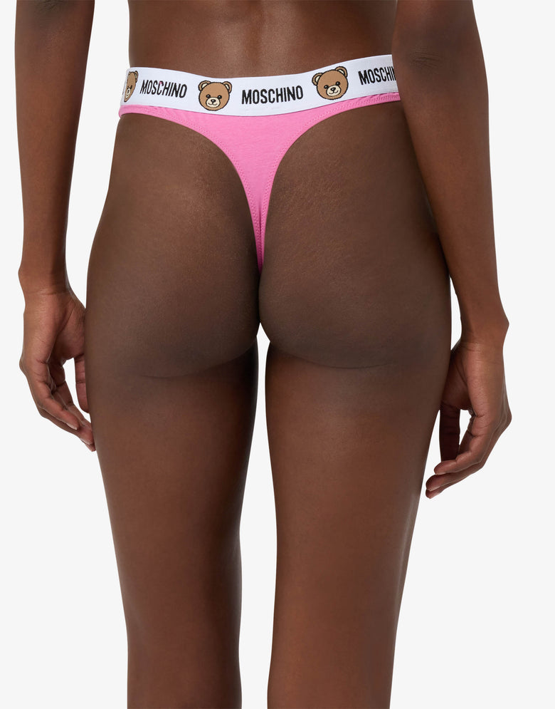 3er-Set Slips aus Stretch-Baumwolljersey Pink Moschino 2
