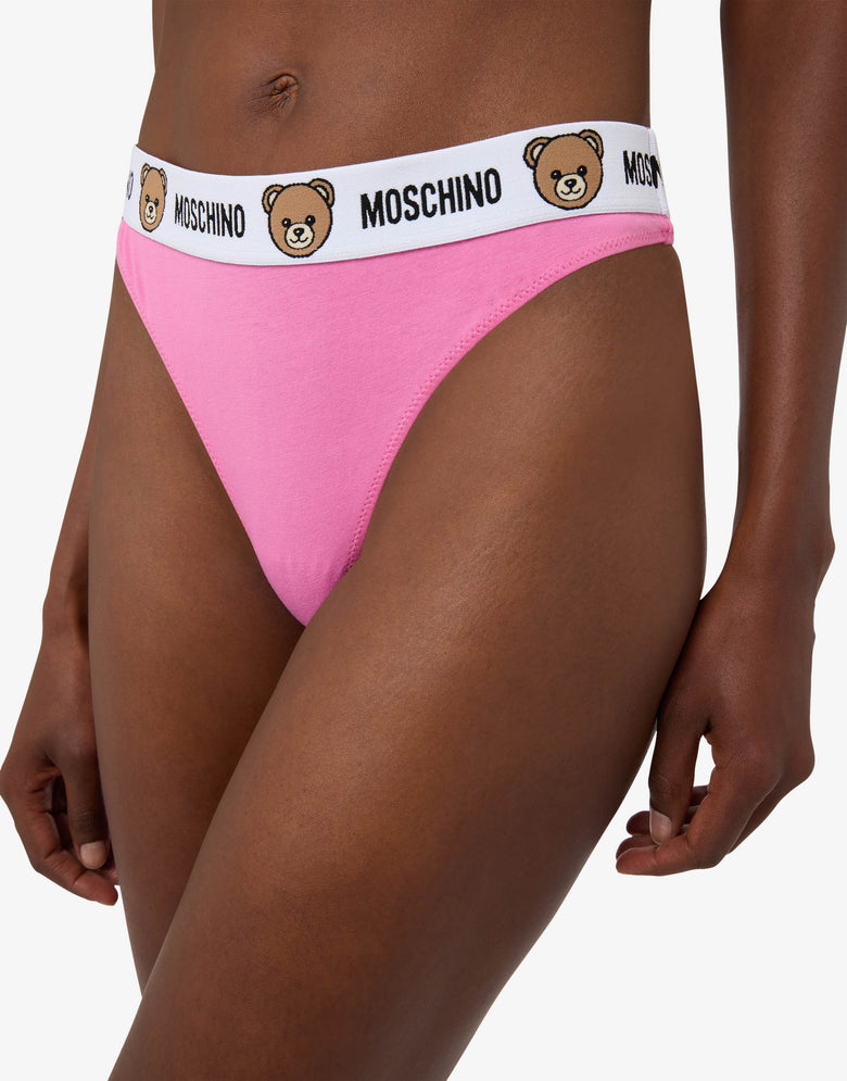 3er-Set Slips aus Stretch-Baumwolljersey Pink Moschino 3