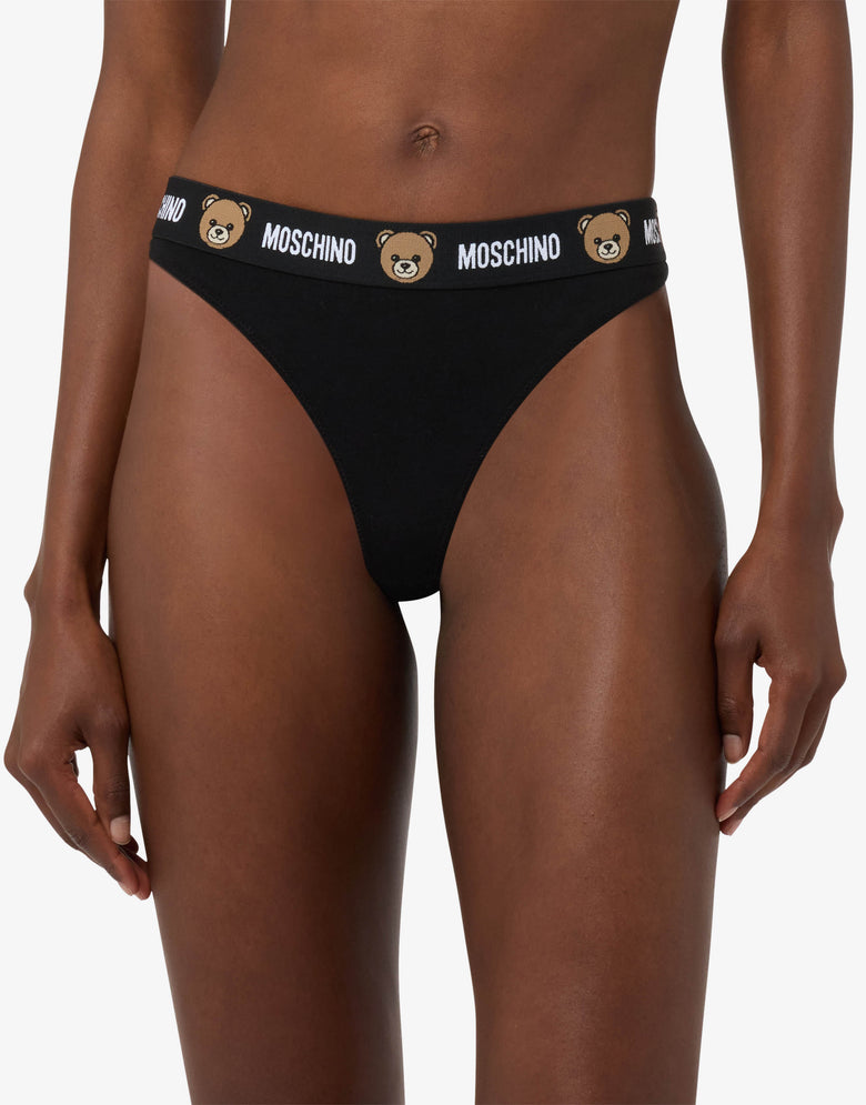3er-Set Slips aus Stretch-Baumwolljersey Pink Moschino 4