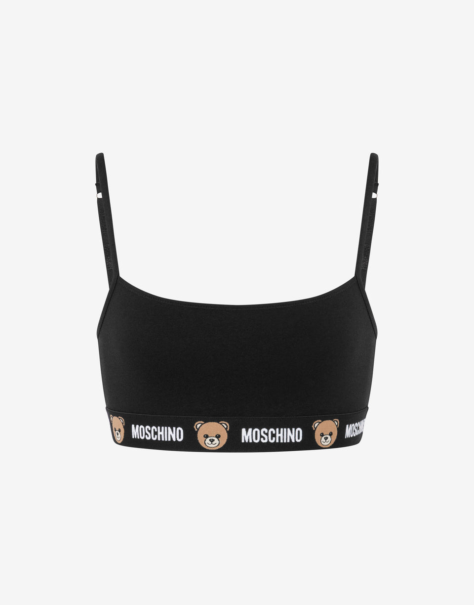 Moschino 泰迪熊弹力棉针织胸罩 黑色 Moschino 0
