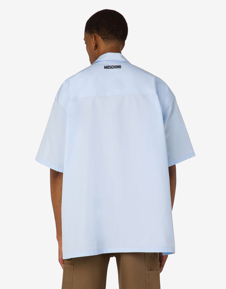 Hemd aus Baumwollpopeline Archive Hellblau Moschino 3