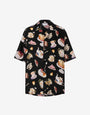 Camicia in raso di seta stampata