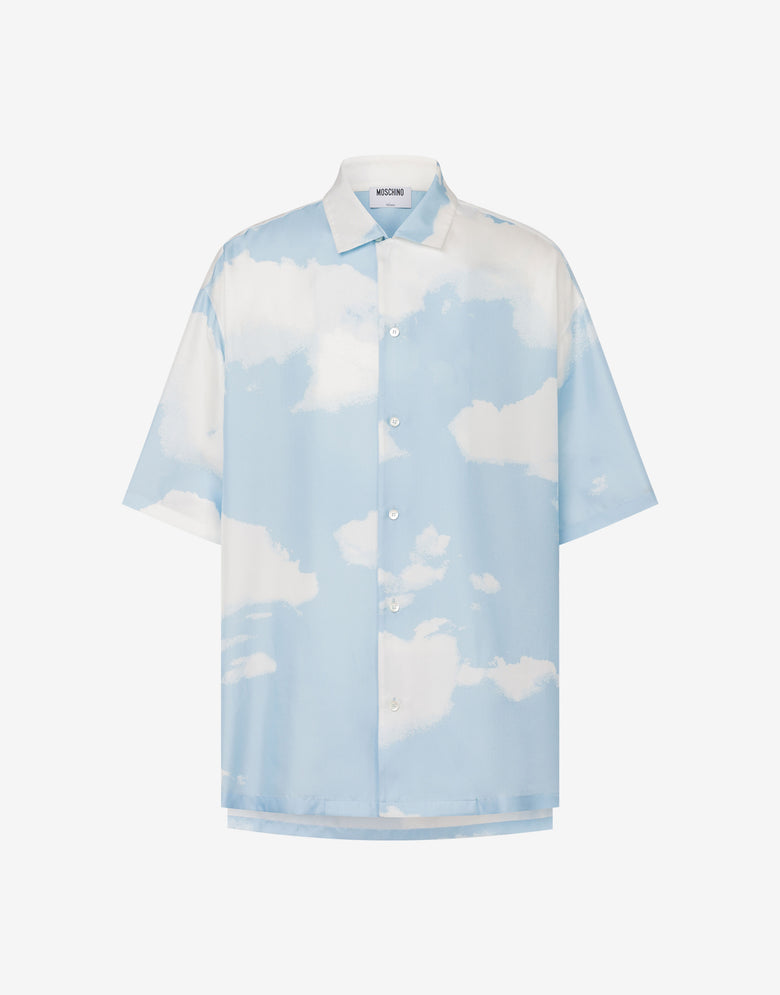 Hemd aus Seidenköper Archive Clouds Hellblau Moschino 4