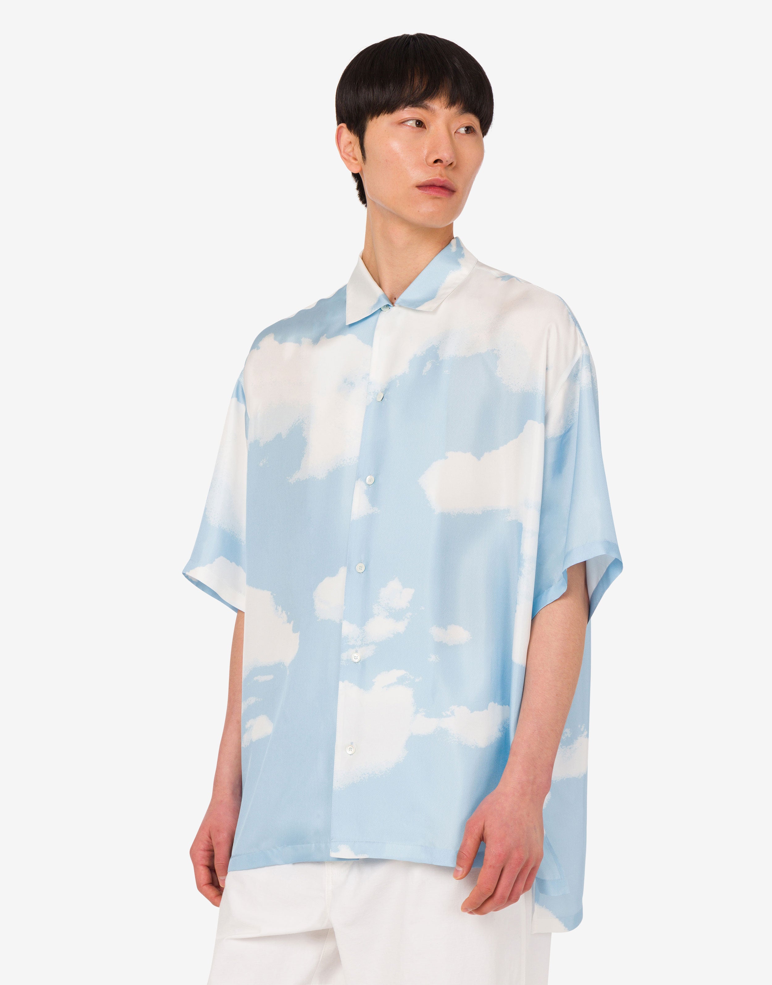silkさま専用ページとなります Silk twill shirt Archive Clouds | Moschino