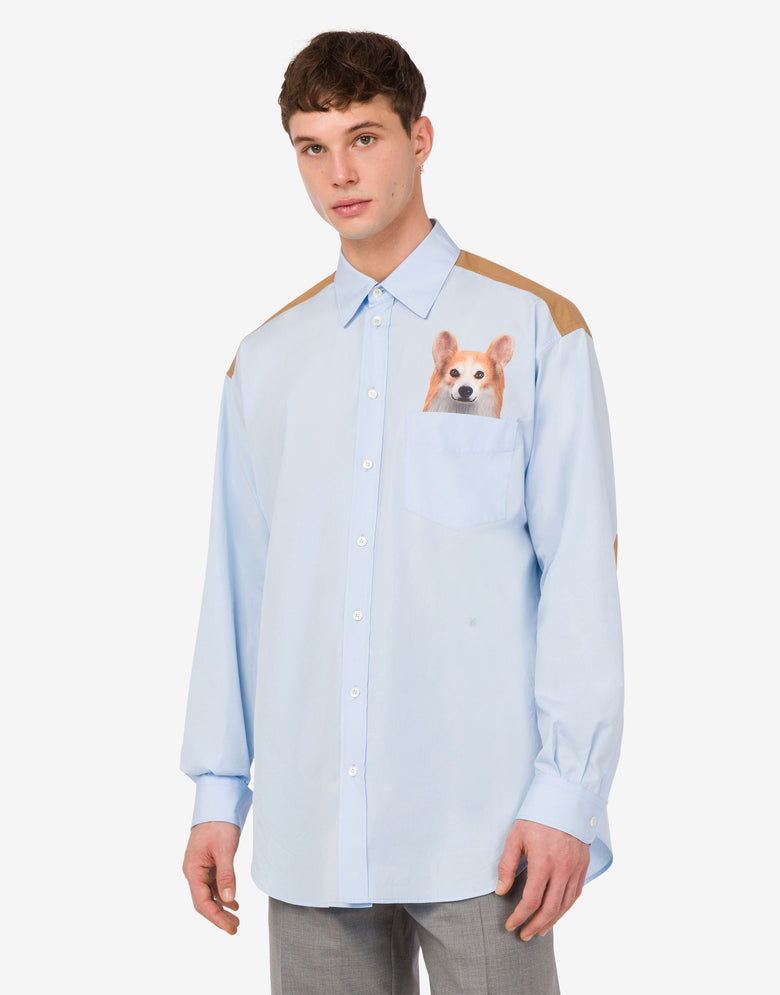 印花棉府绸衬衫 天蓝色 Moschino 2
