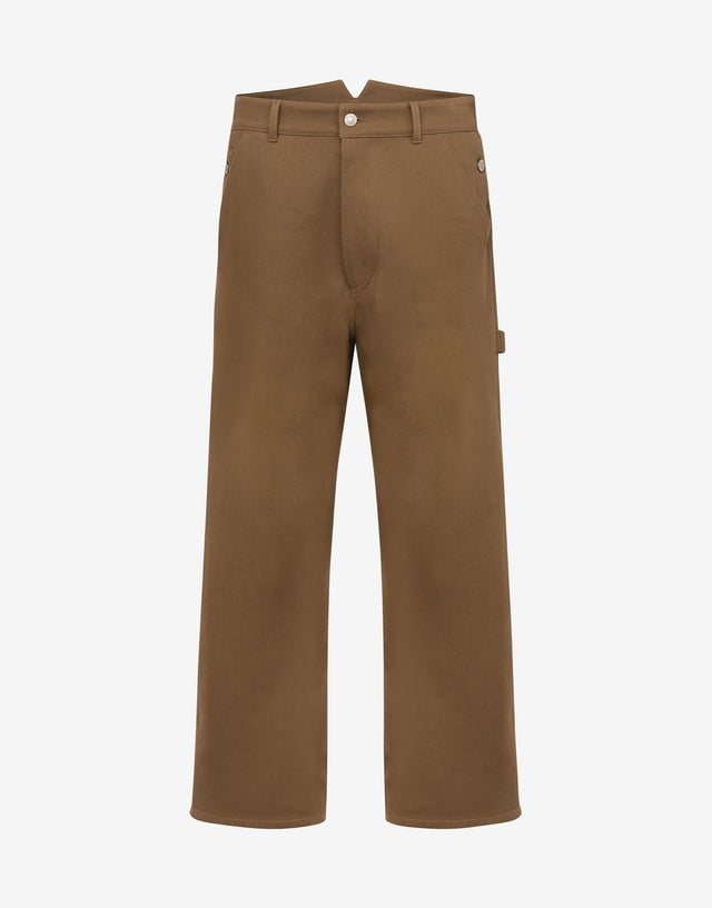 Double cotton tricotine pants Brown Moschino 0