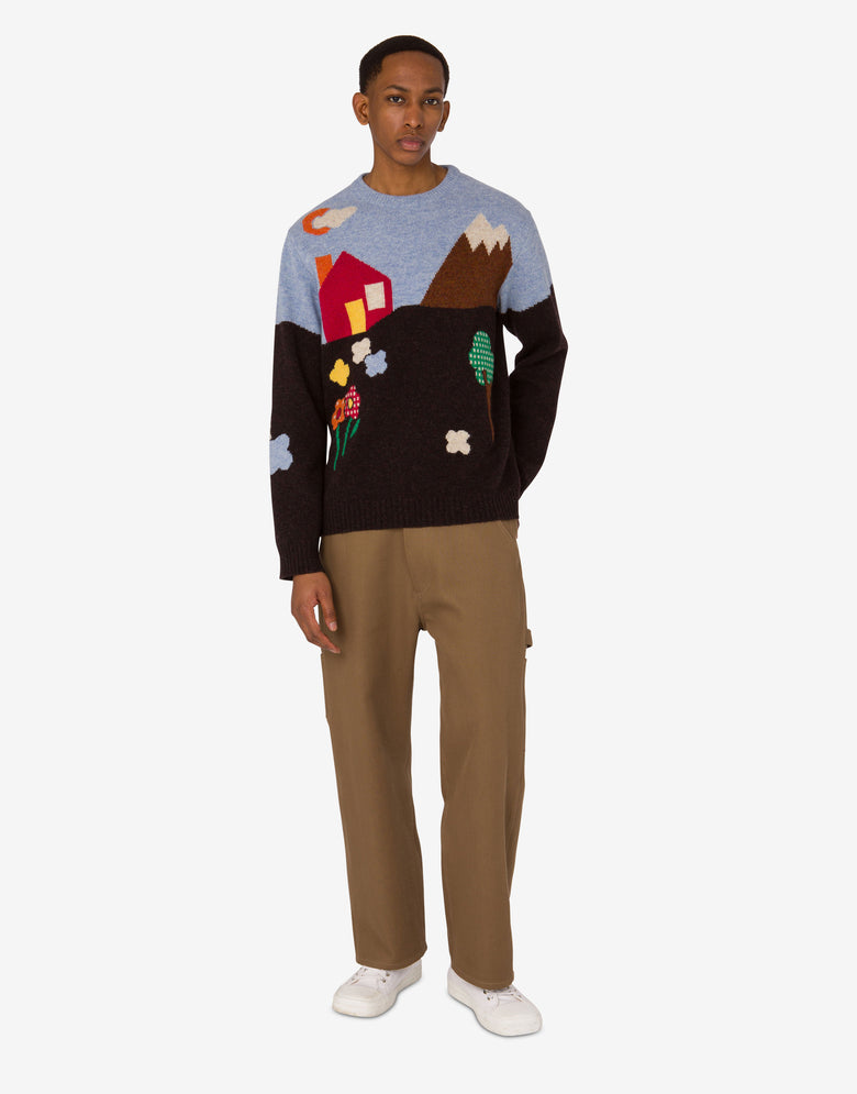双层全棉经编长裤 棕色 Moschino 1