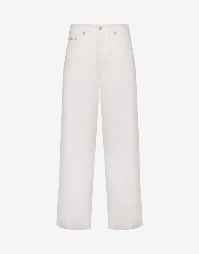Cotton shantung pants White Moschino 0