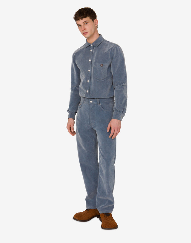 植绒牛仔长裤  蓝色牛仔布 Moschino 1