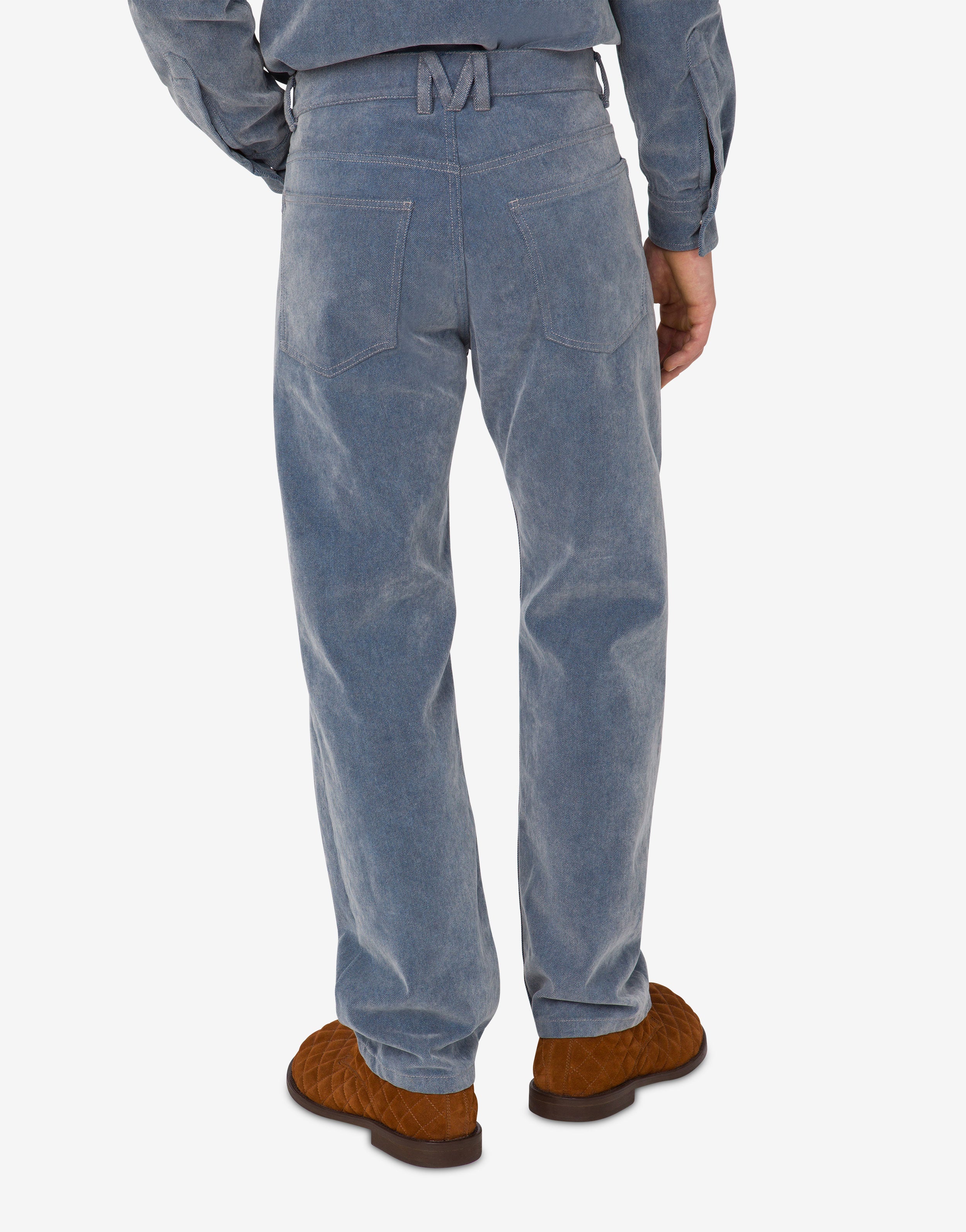 Flocked denim pants | Moschino