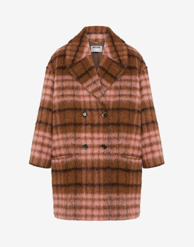 Cappotto oversize in tessuto soft Marrone Arancio Moschino 0