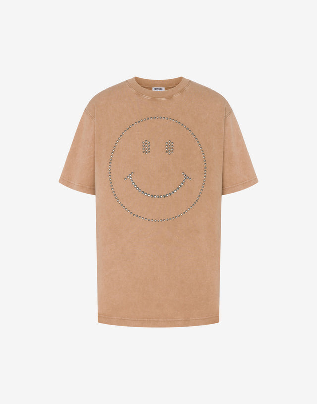 Heavy cotton T-shirt Smiley® Dark Beige Moschino 0
