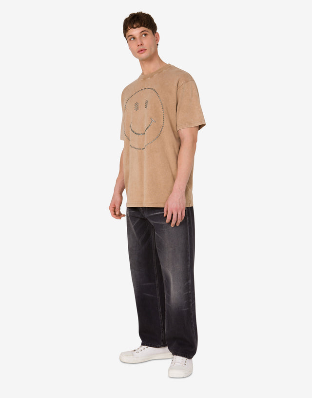 Heavy cotton T-shirt Smiley® Dark Beige Moschino 1