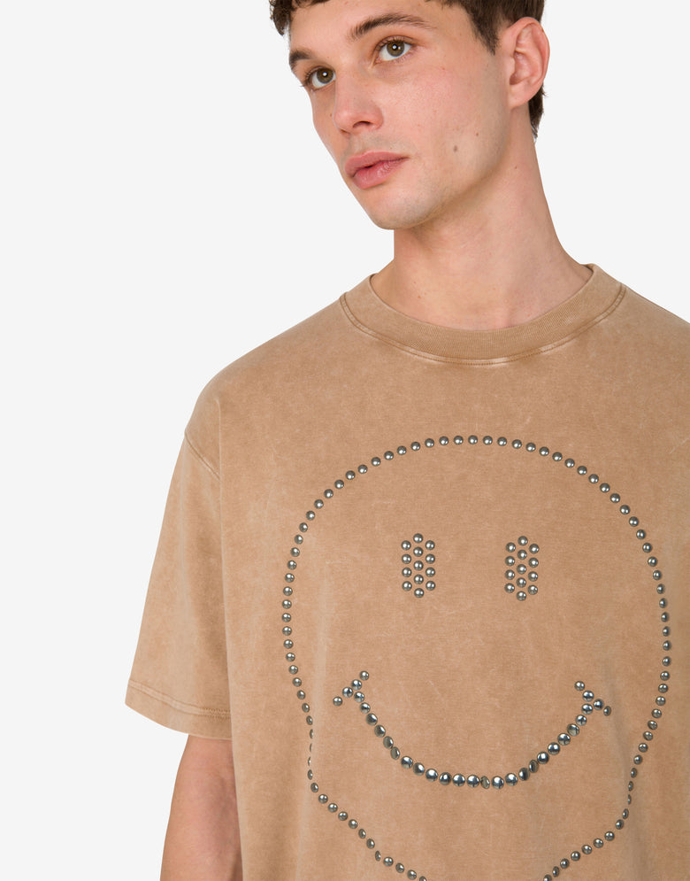 T-shirt en coton épais Smiley® Beige foncé Moschino 4