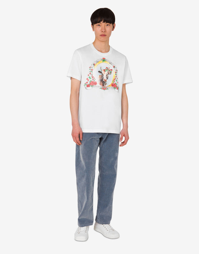 T-shirt en jersey de coton biologique Archive Blanc Moschino 1