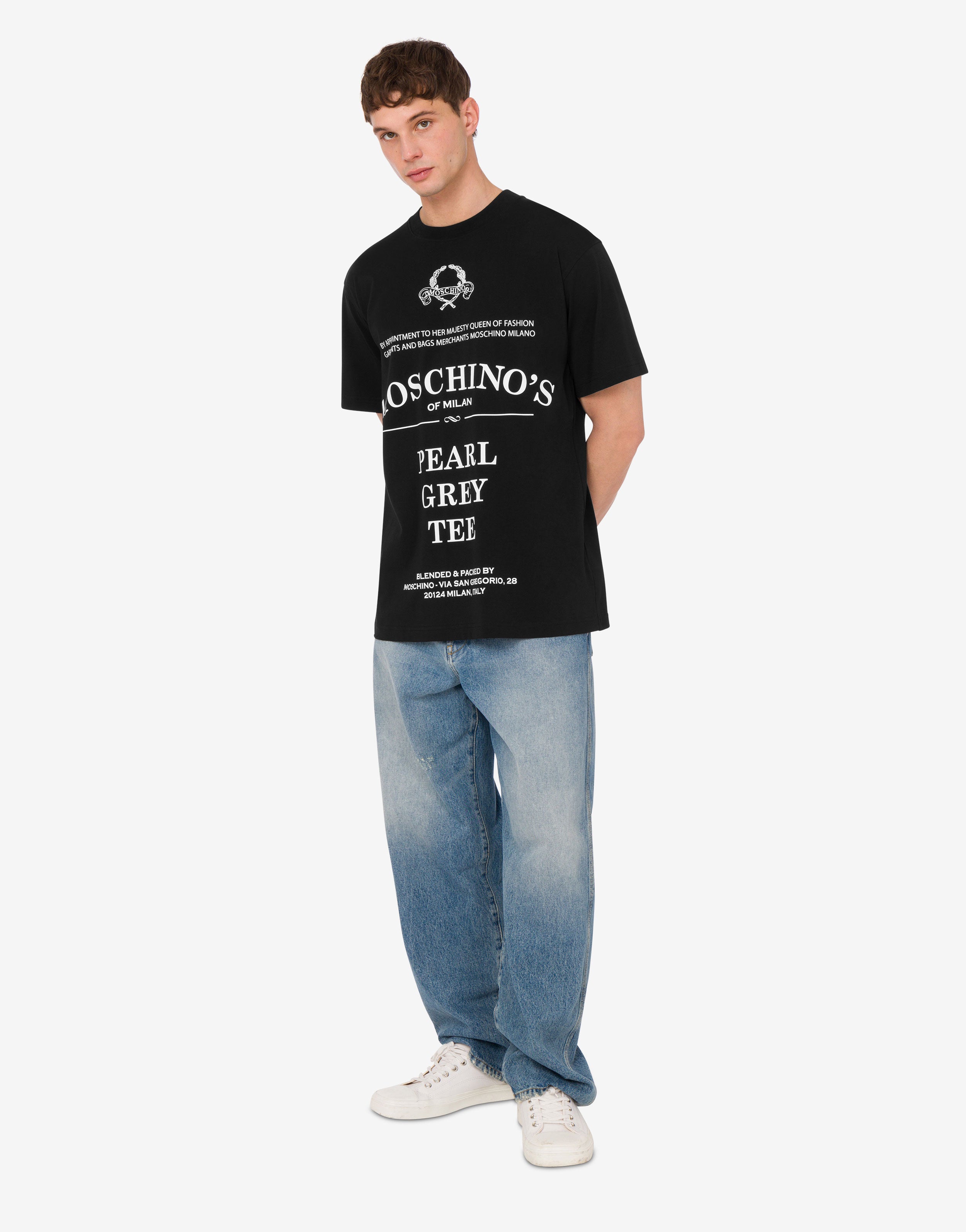 【Moschino】プリントコットンジャージーTシャツ Printed cotton jersey t-shirt and pants suit | Moschino