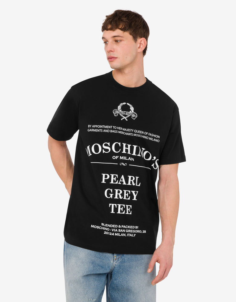 Printed organic cotton jersey T-shirt Black Moschino 2