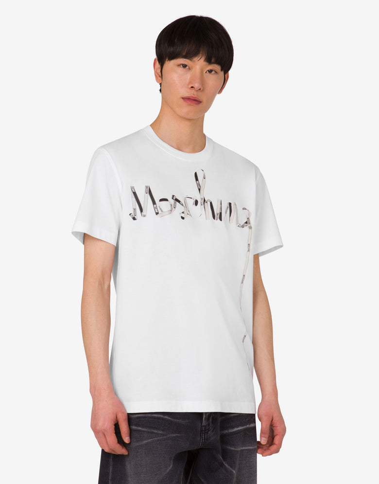 印花有机棉针织 T 恤 白色 Moschino 2