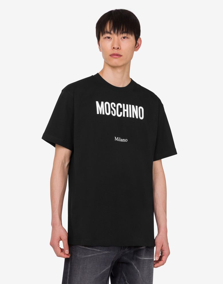 印花有机棉针织 T 恤 黑色 Moschino 2