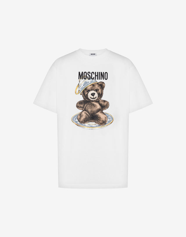Organic cotton jersey T-shirt Moschino Teddy Bear White Moschino 0