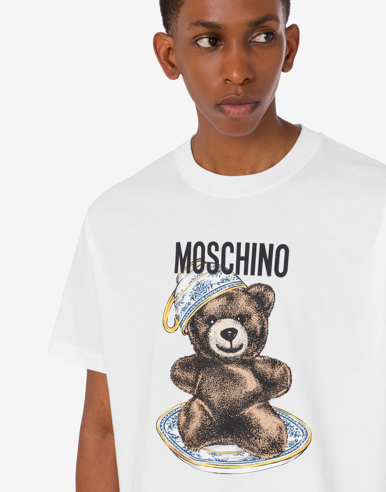 T-shirt in jersey di cotone organico Moschino Teddy Bear Bianco Moschino 4
