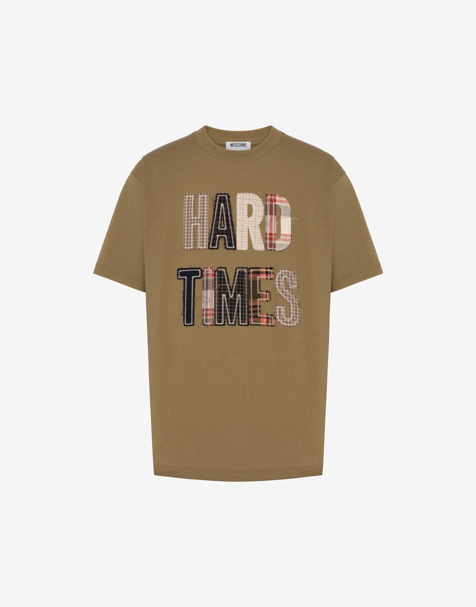 T-shirt en jersey de coton biologique brodé Tobacco Moschino 0