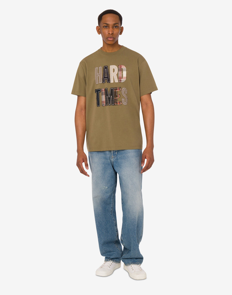 T-shirt en jersey de coton biologique brodé Tobacco Moschino 1