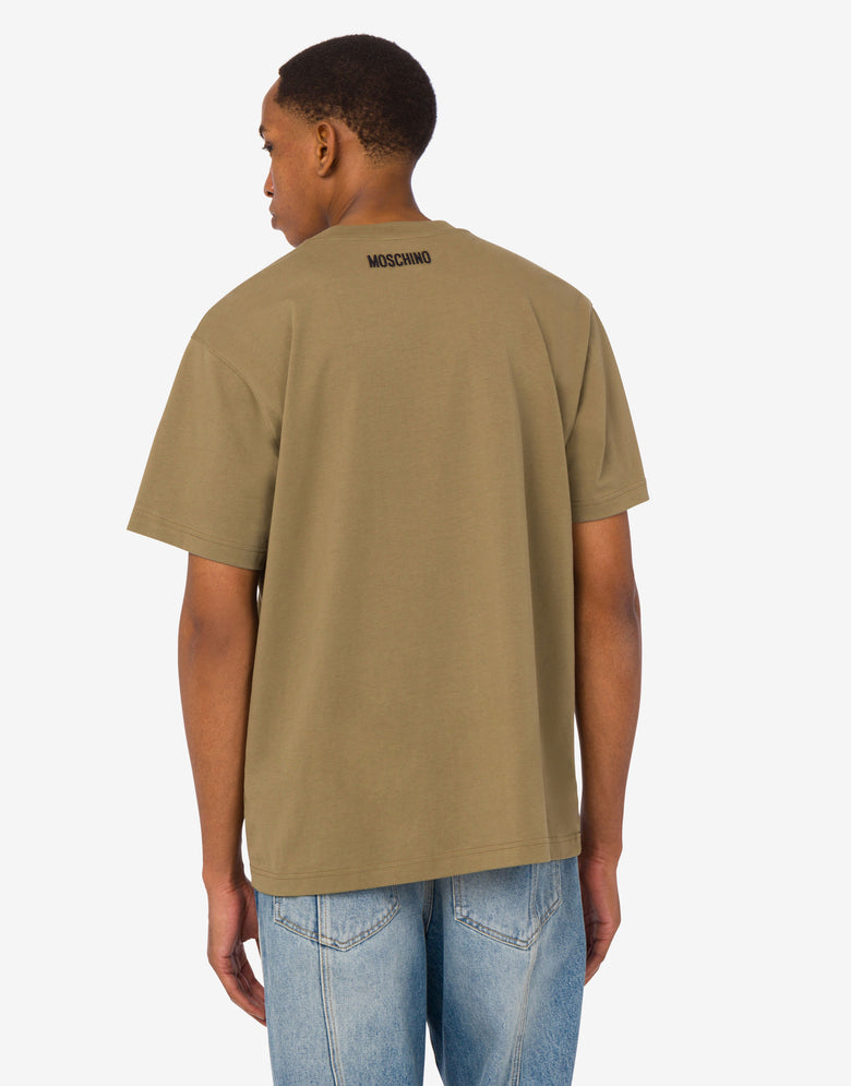 T-shirt en jersey de coton biologique brodé Tobacco Moschino 3