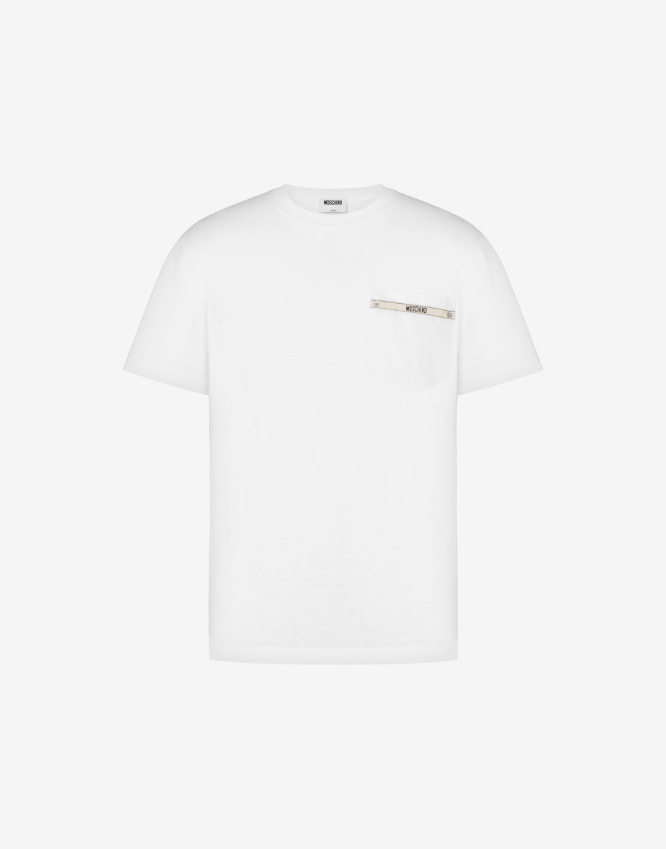绣花有机棉针织 T 恤 白色 Moschino 0