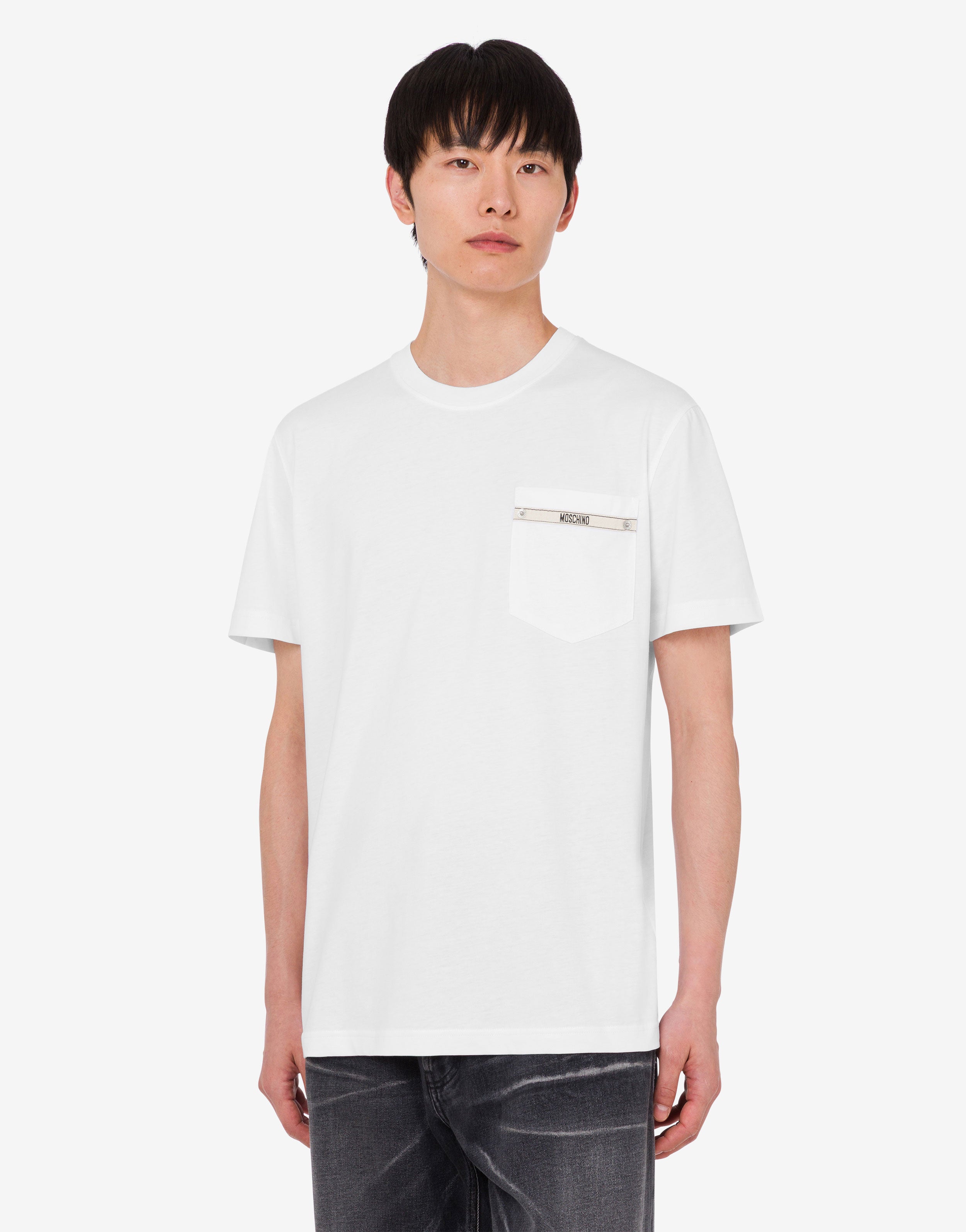 Embroidered organic cotton jersey T-shirt | Moschino
