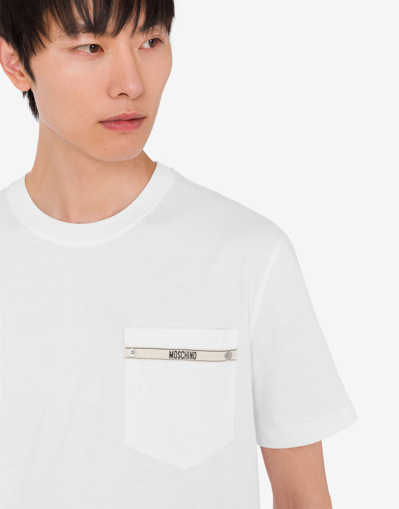 绣花有机棉针织 T 恤 白色 Moschino 4
