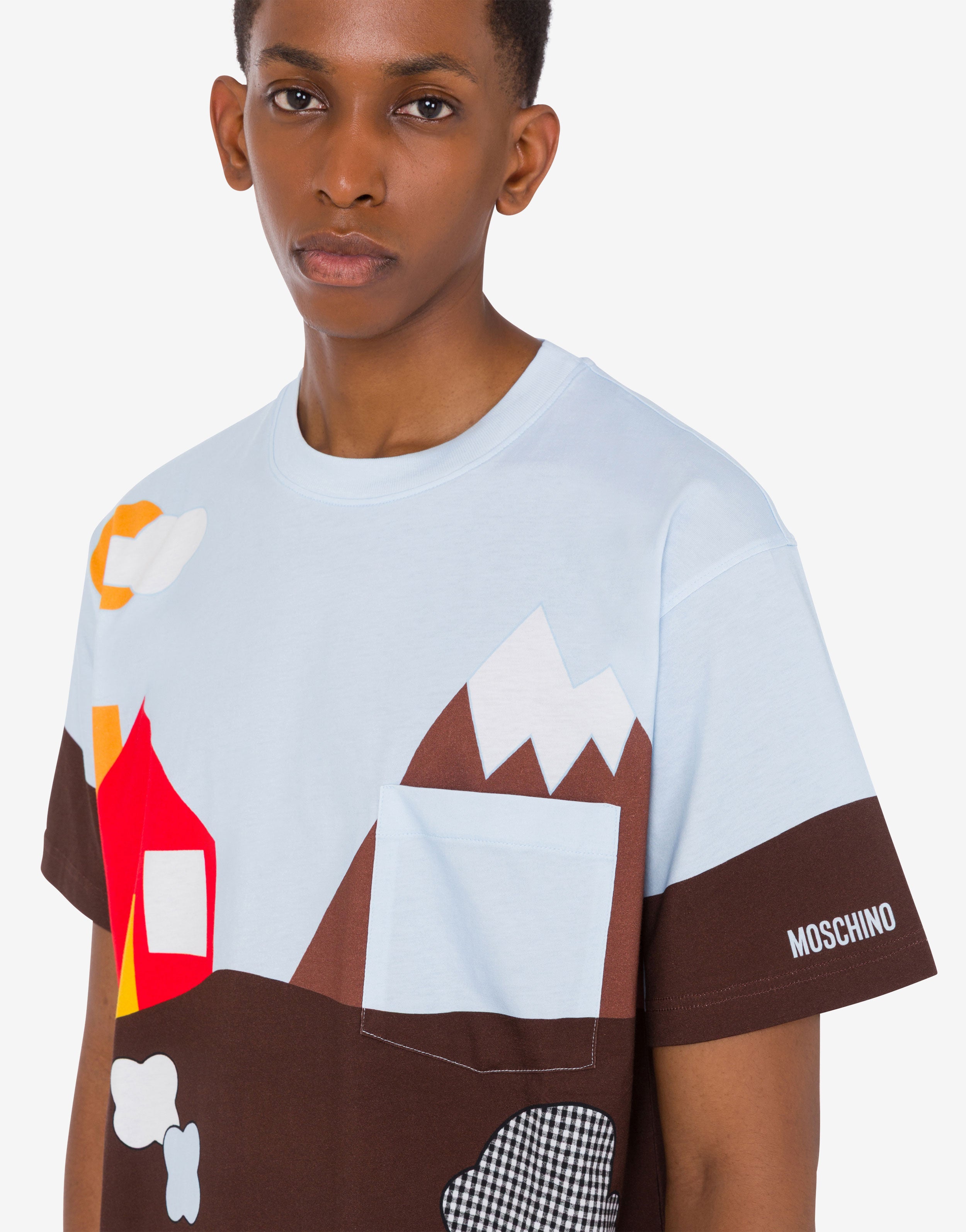【MOSCHINO】オーガニックコットン・ジャージーTシャツ Printed organic cotton jersey T-shirt | Moschino