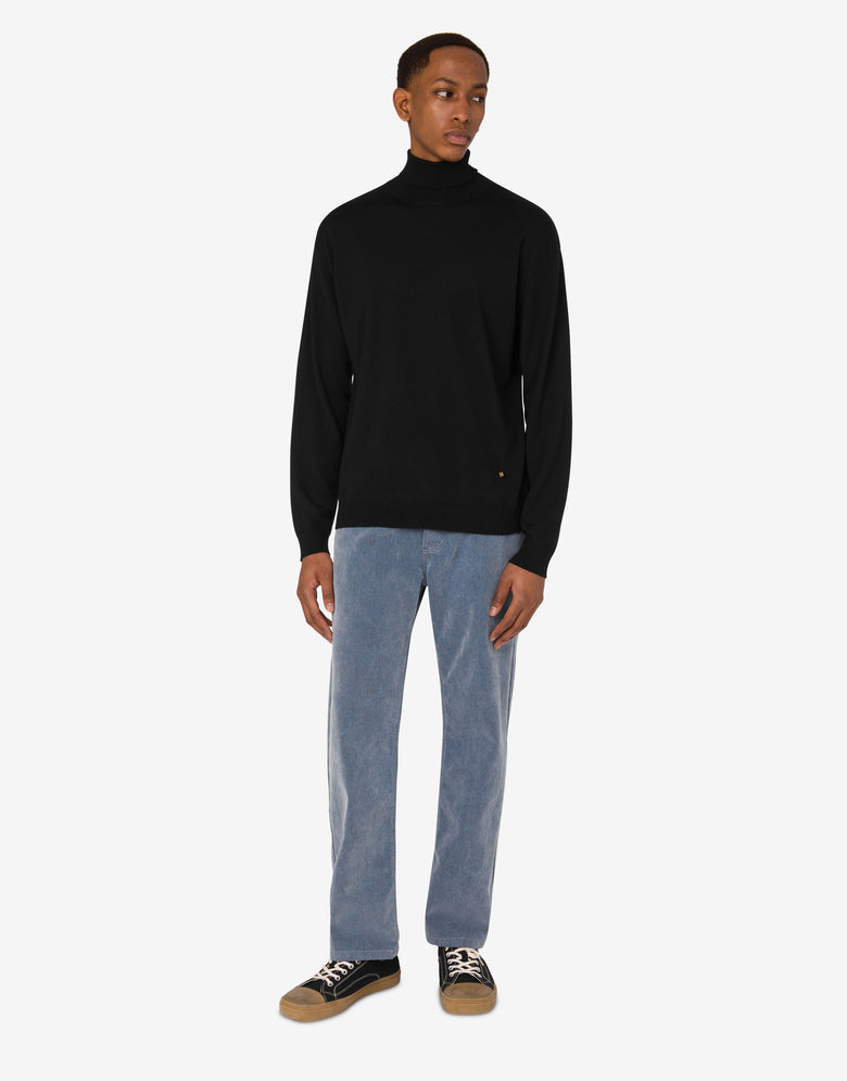Wool blend turtleneck sweater Golden M Black Moschino 1