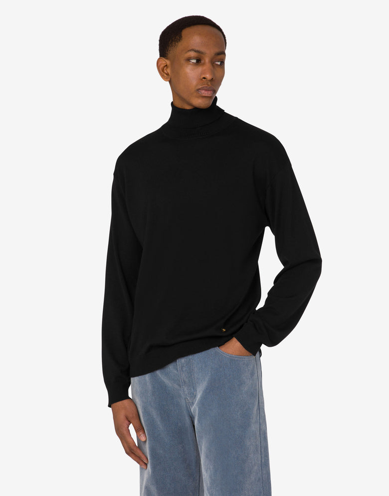 Wool blend turtleneck sweater Golden M Black Moschino 2