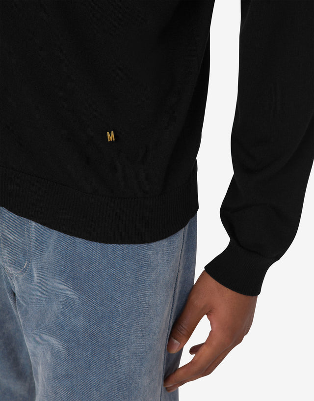 Wool blend turtleneck sweater Golden M Black Moschino 1