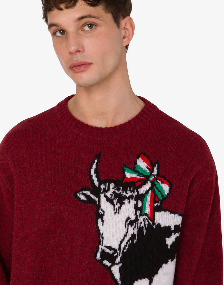 Shetland wool pullover Archive Bordeaux Moschino 4
