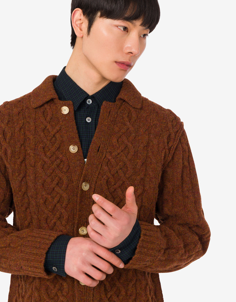Shetland wool cardigan Brown Moschino 4