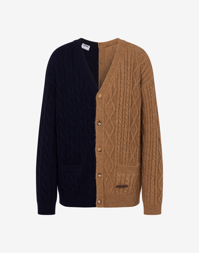 Strickjacke aus Alpakamischung Hellbraun Moschino 0