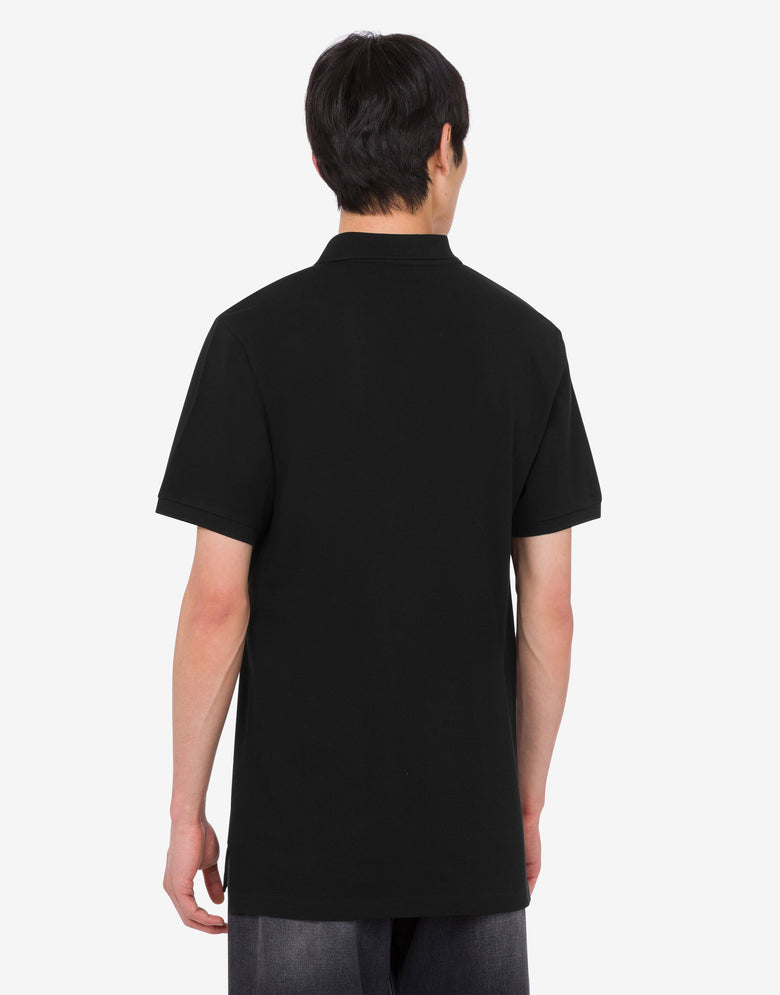 Polo in piquet di cotone Laurel Crown Nero Moschino 3