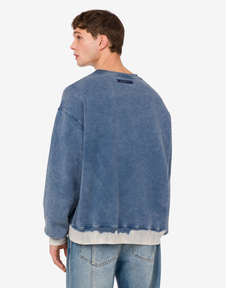 Sweat en coton biologique Smiley® Blue denim Moschino 3
