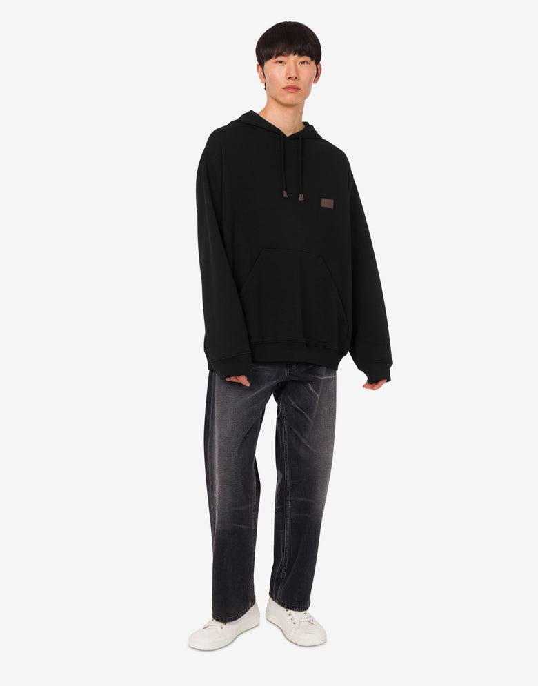 Organic cotton hoodie Black Moschino 1